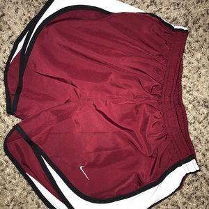 Red/Maroon & White Dri Fit Nike Shorts